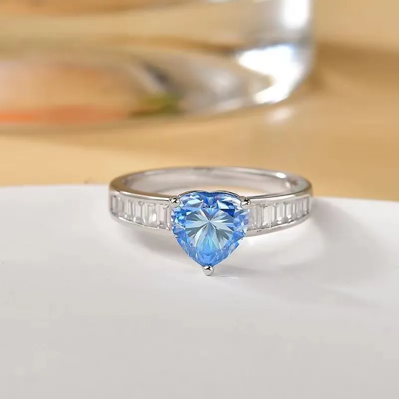 2 Carat Moissanite 925 Sterling Silver Ring, image 2