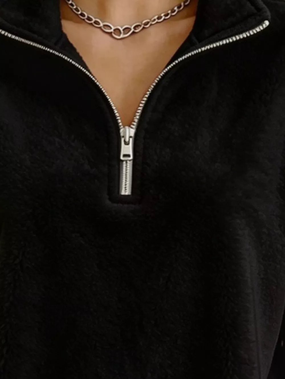 Full Size Quarter-Zip Fleece Sweatshirt Plus Size, image 10