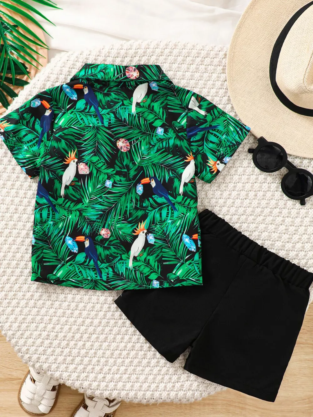 Children's Tropical Print Shirt & Shorts Set, image 2