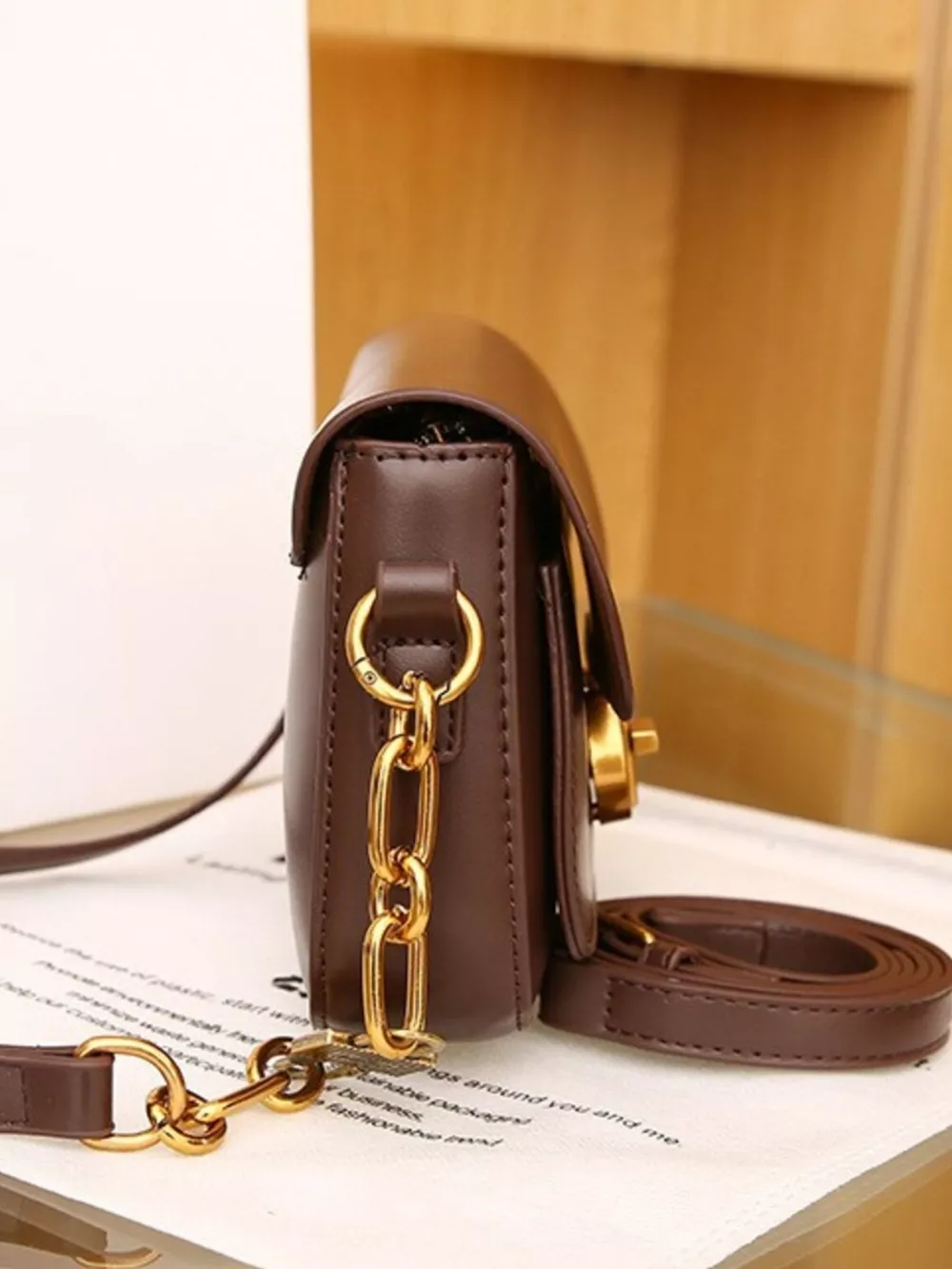 Leather Flap Shoulder Bag, image 2
