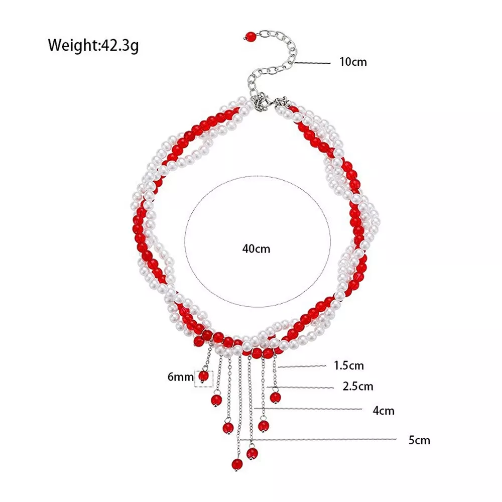 Twisted Bead Tassel Necklace, image 12