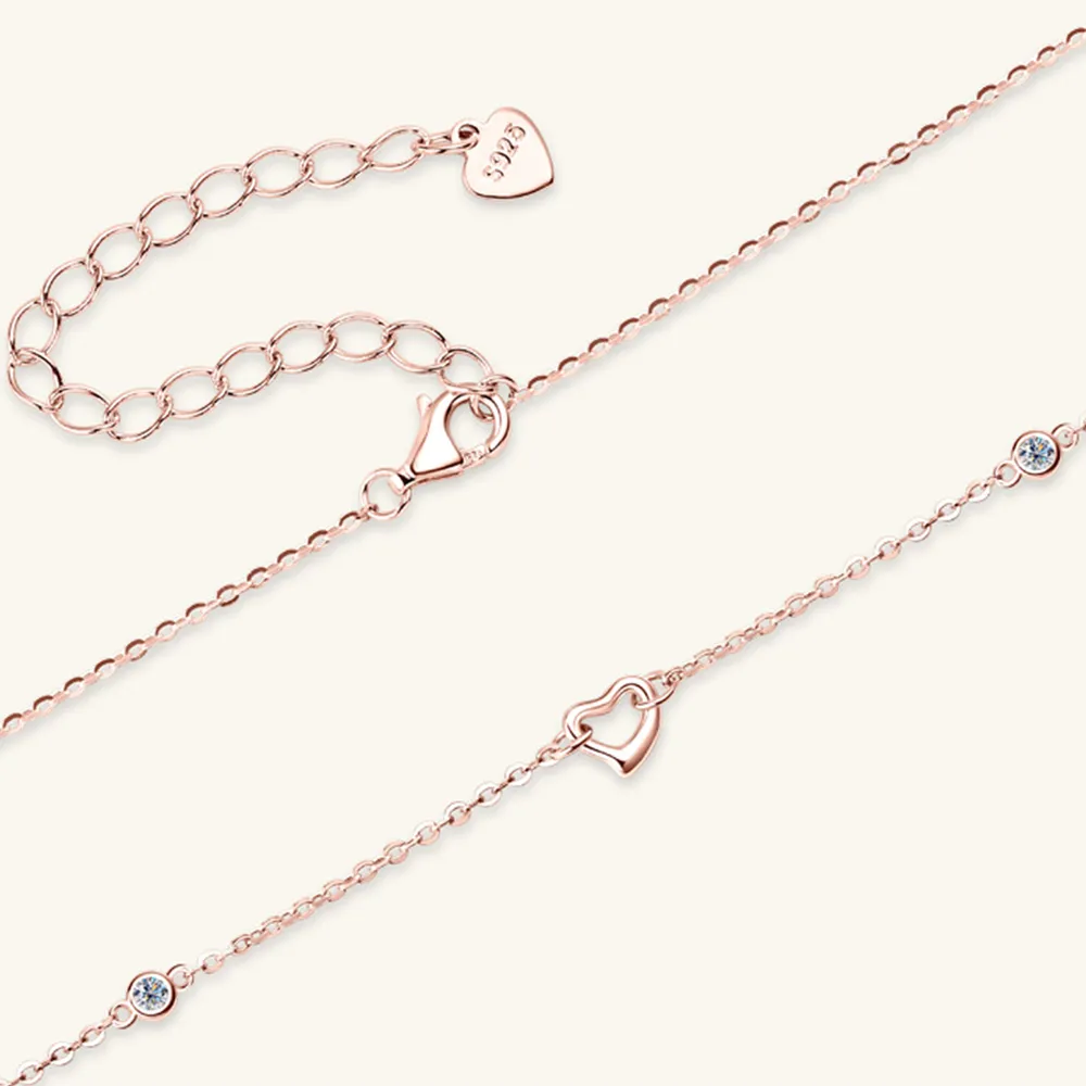 Moissanite 925 Sterling Silver Heart Necklace, image 8
