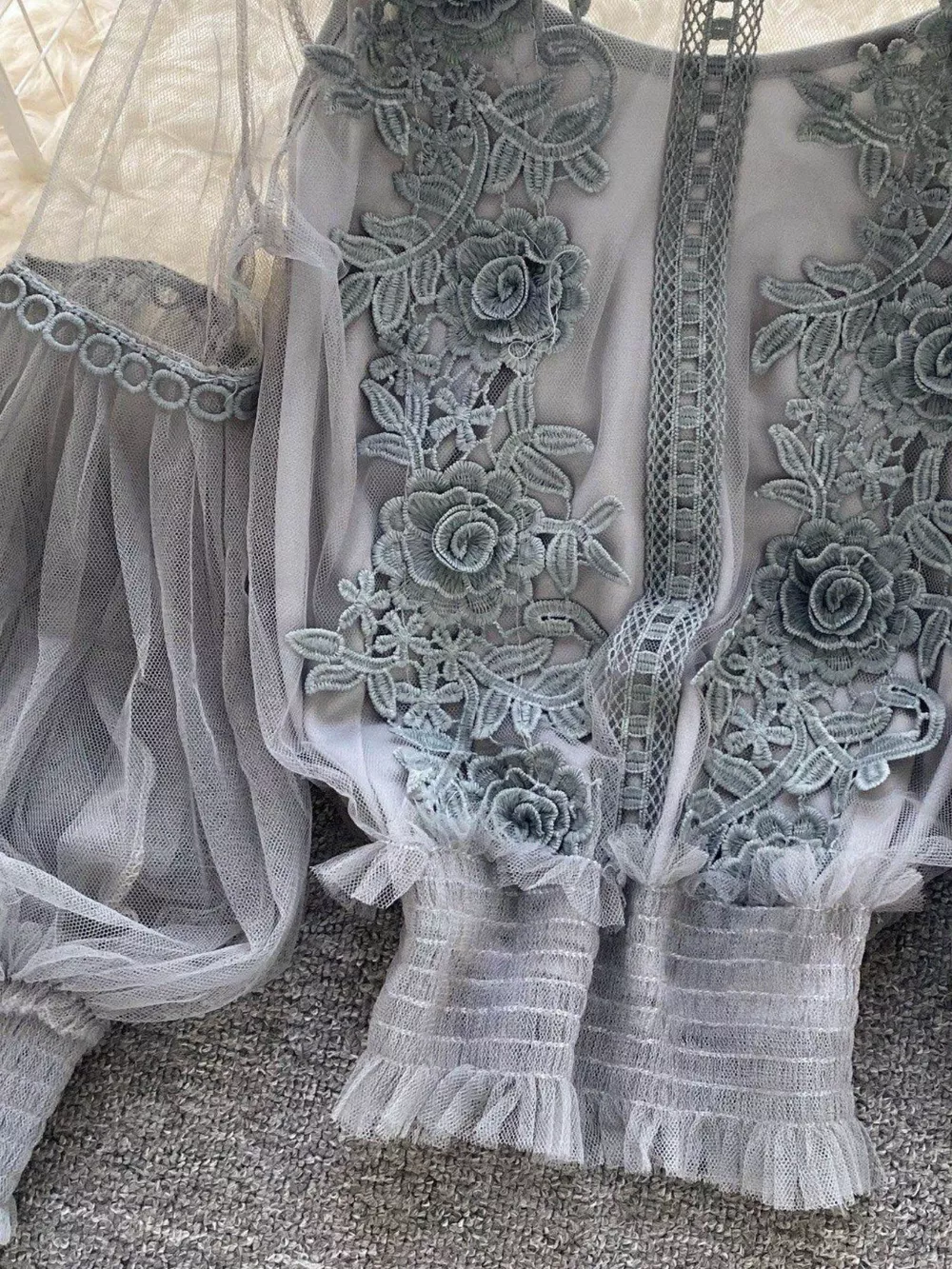 Floral Lace Blouse & Cami Set, image 19