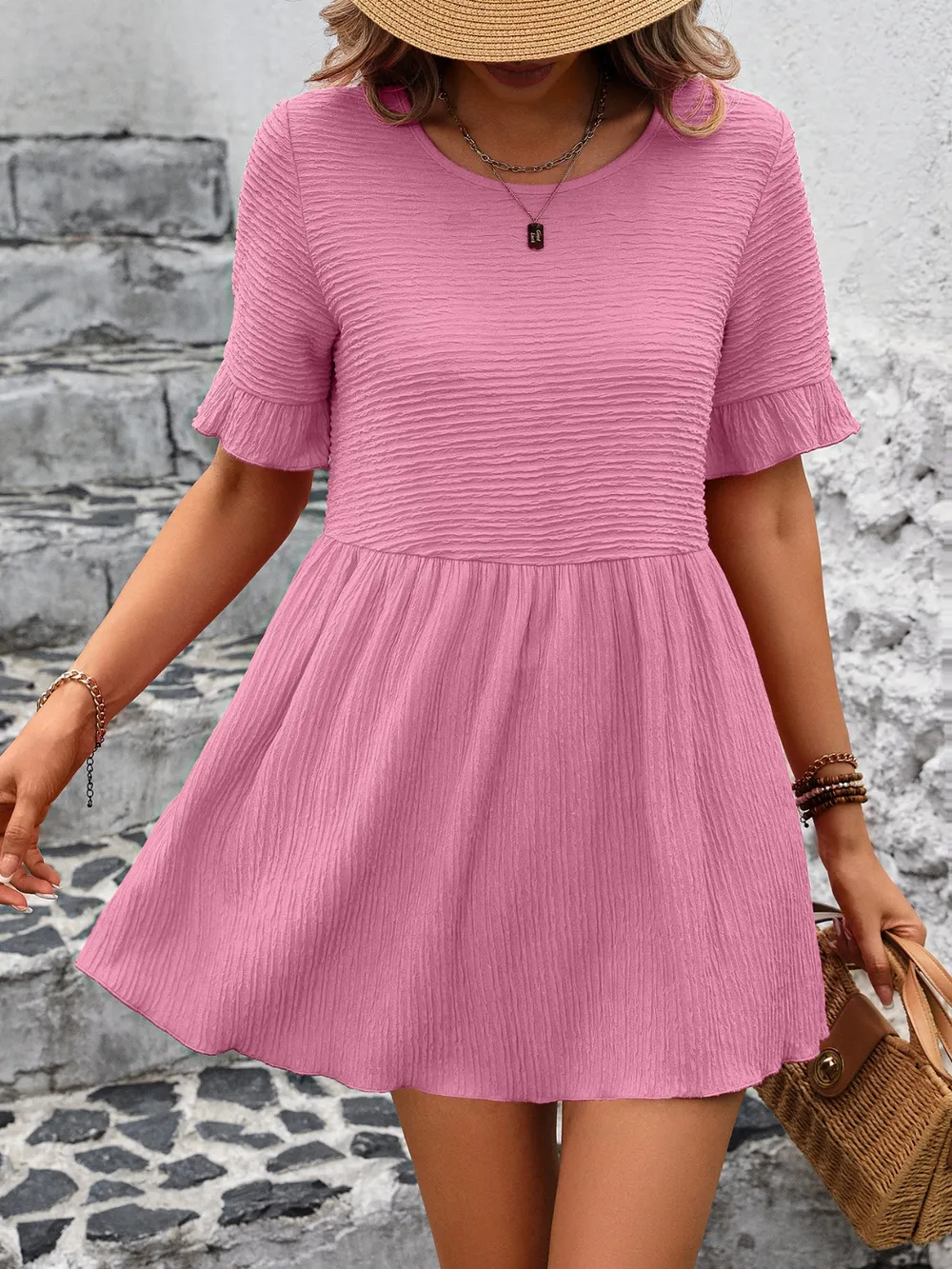 Round Neck Short Sleeve Blouse, image 14