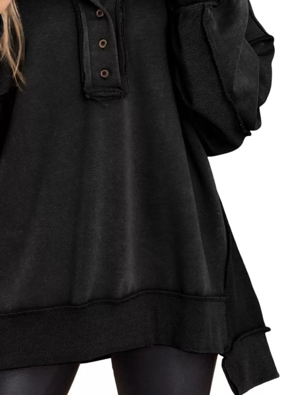 Half Snap Long Sleeve Sweatshirt, image 9