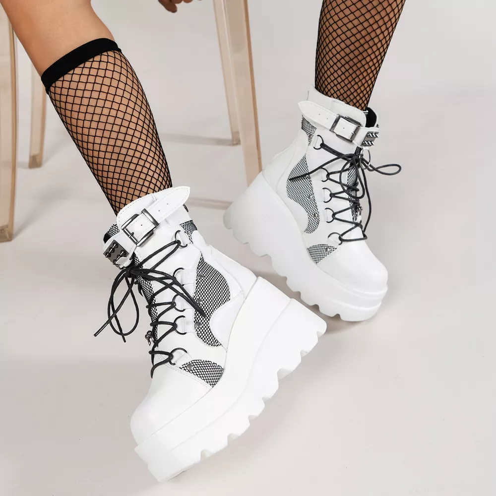 Lace Up Platform Wedge Boots, image 5