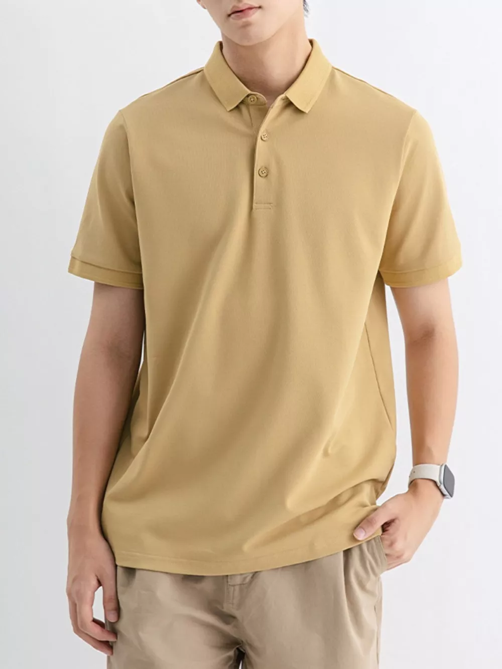 Men's Plus Size Solid Color Short Sleeve Polo, image 10