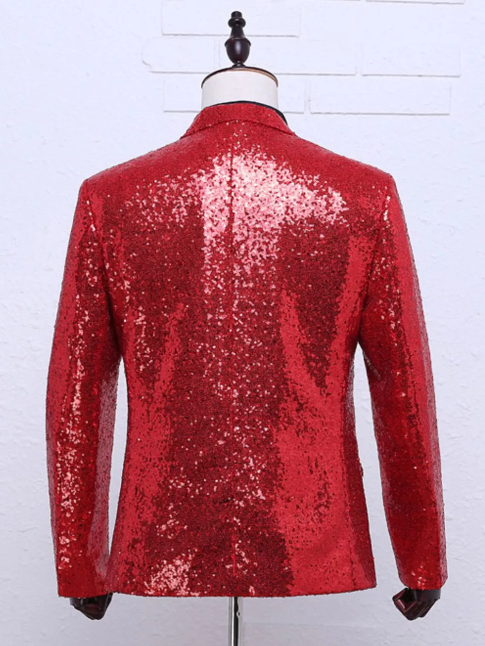 Men's Full Size Sequin One Button Long Sleeve Blazer Plus Size, image 6