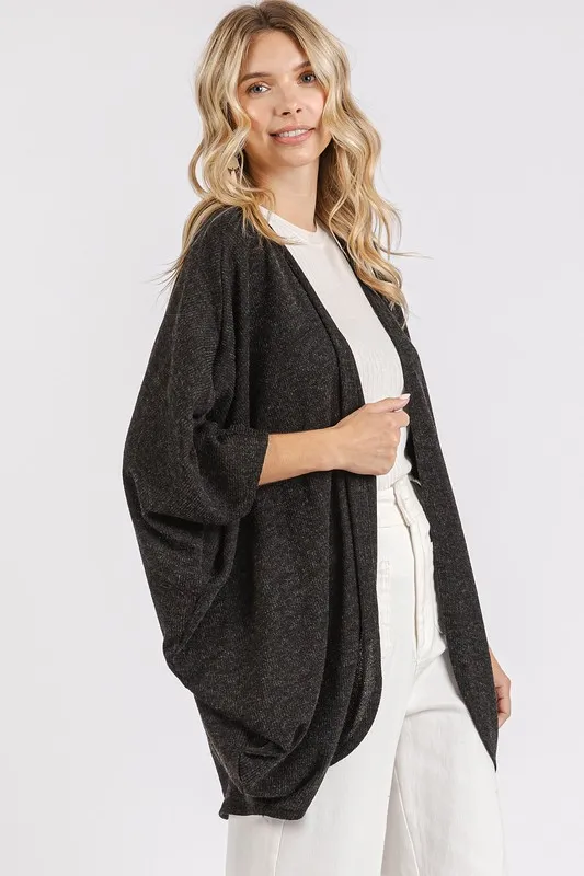 Open Front Batwing Sleeve Cardigan, image 4
