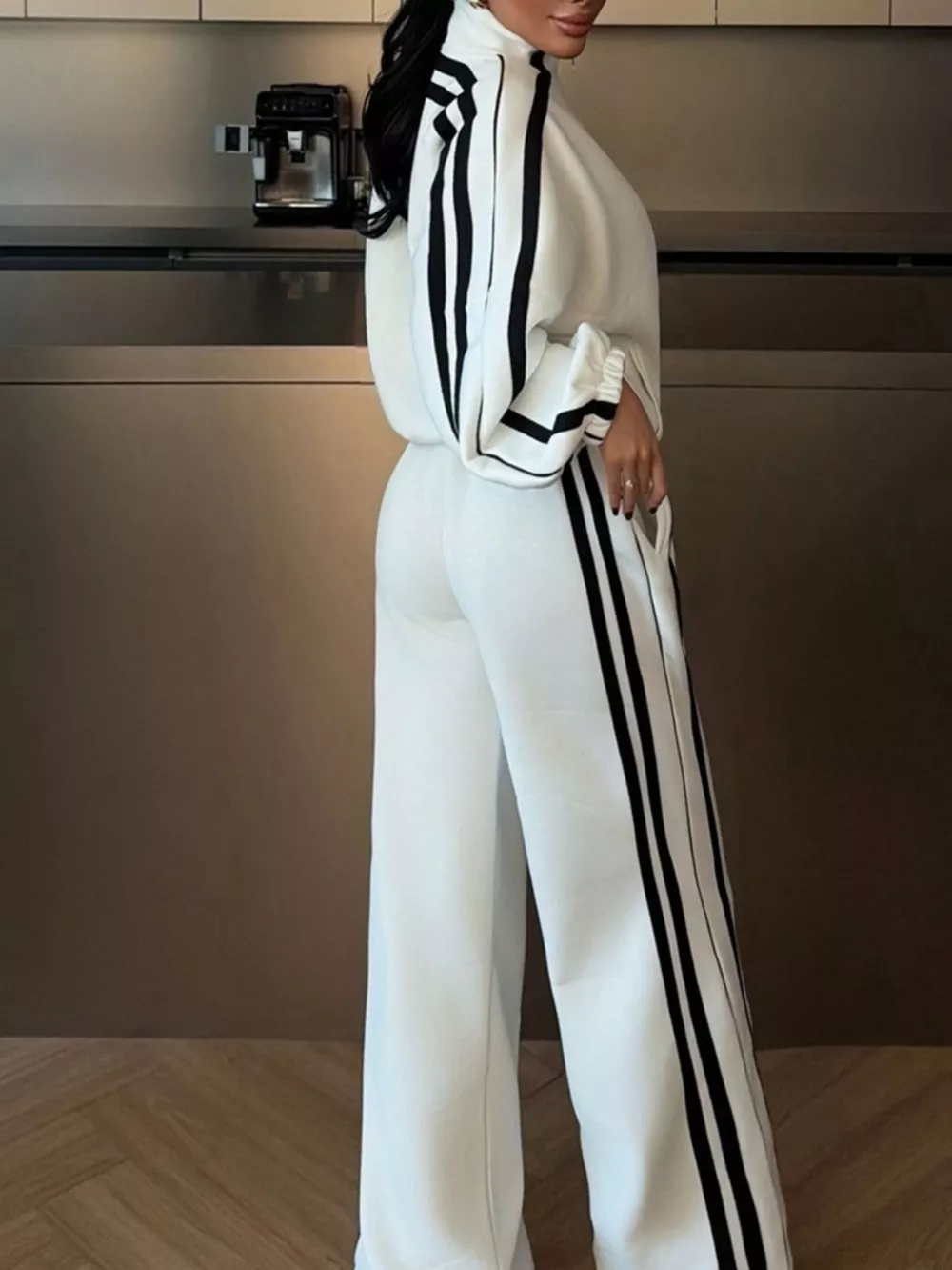Side Stripes Zip Up Top and Pants Set, image 17