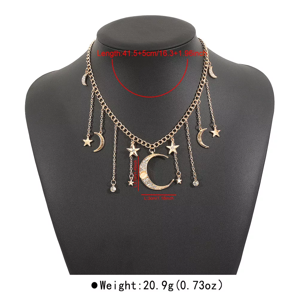Moon & Star Charm Necklace, image 9