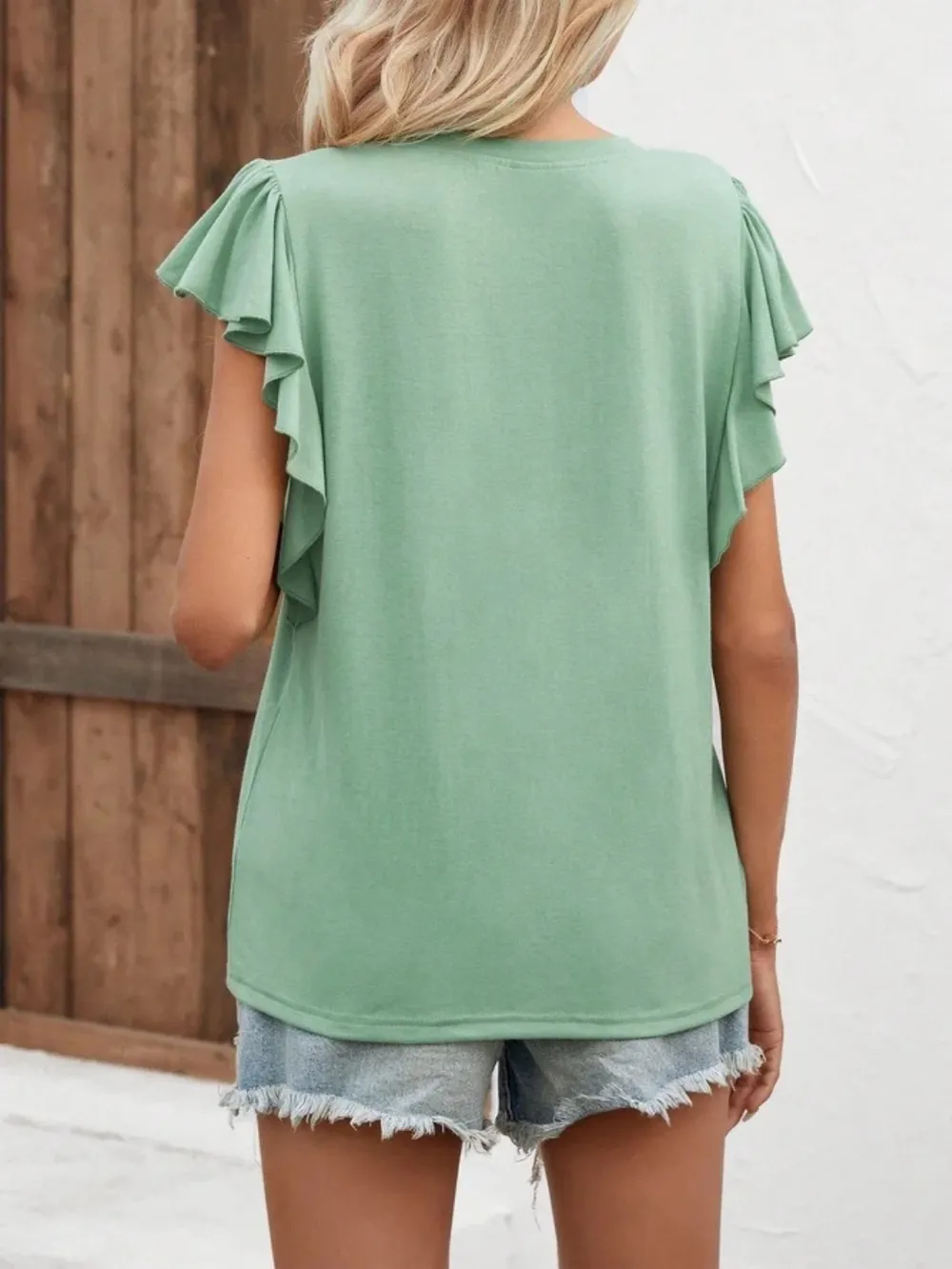 Notched Cap Sleeve T-Shirt, image 6