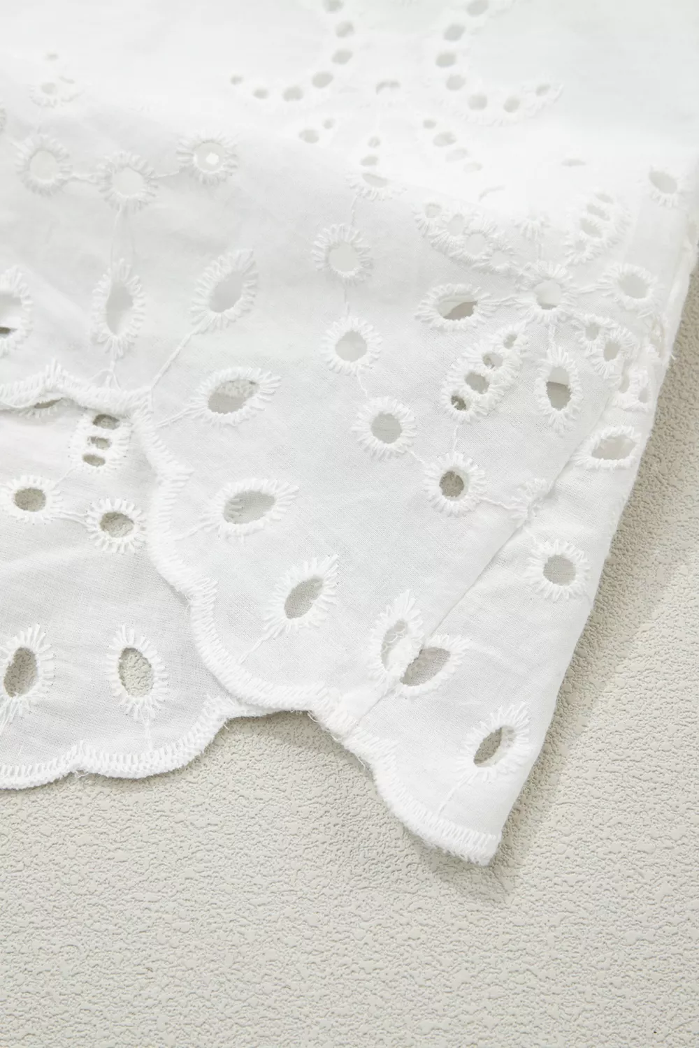 Solid Color Eyelet Embroidered T Shirt Mini Dress, image 11