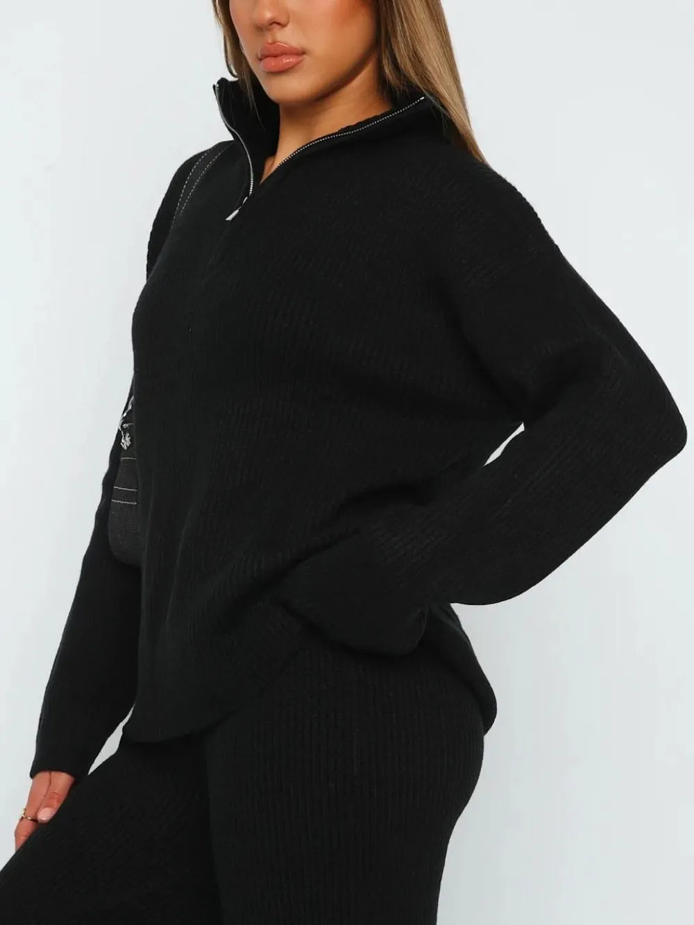 Quarter Zip Long Sleeve Top and Pants Set, image 9