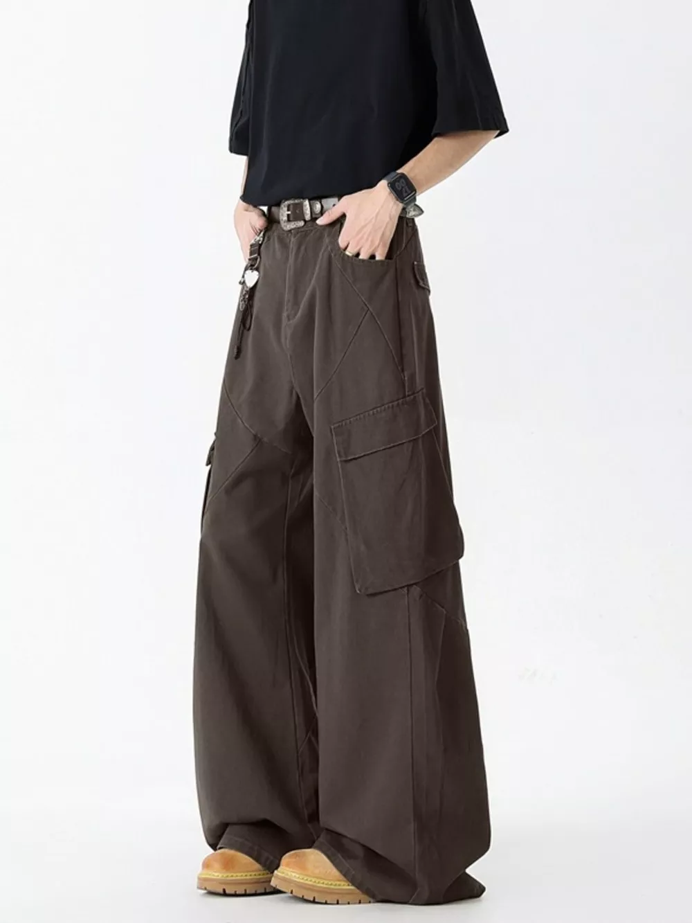 Men's Full Size Wide Leg Cargo Jeans Plus Size, image 7