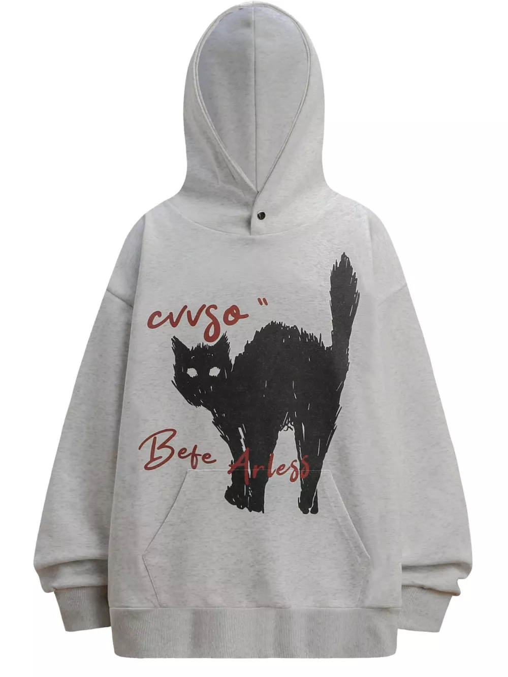 Men's Plus Size Cat Graphic Long Sleeve Oversized Hoodie, image 3