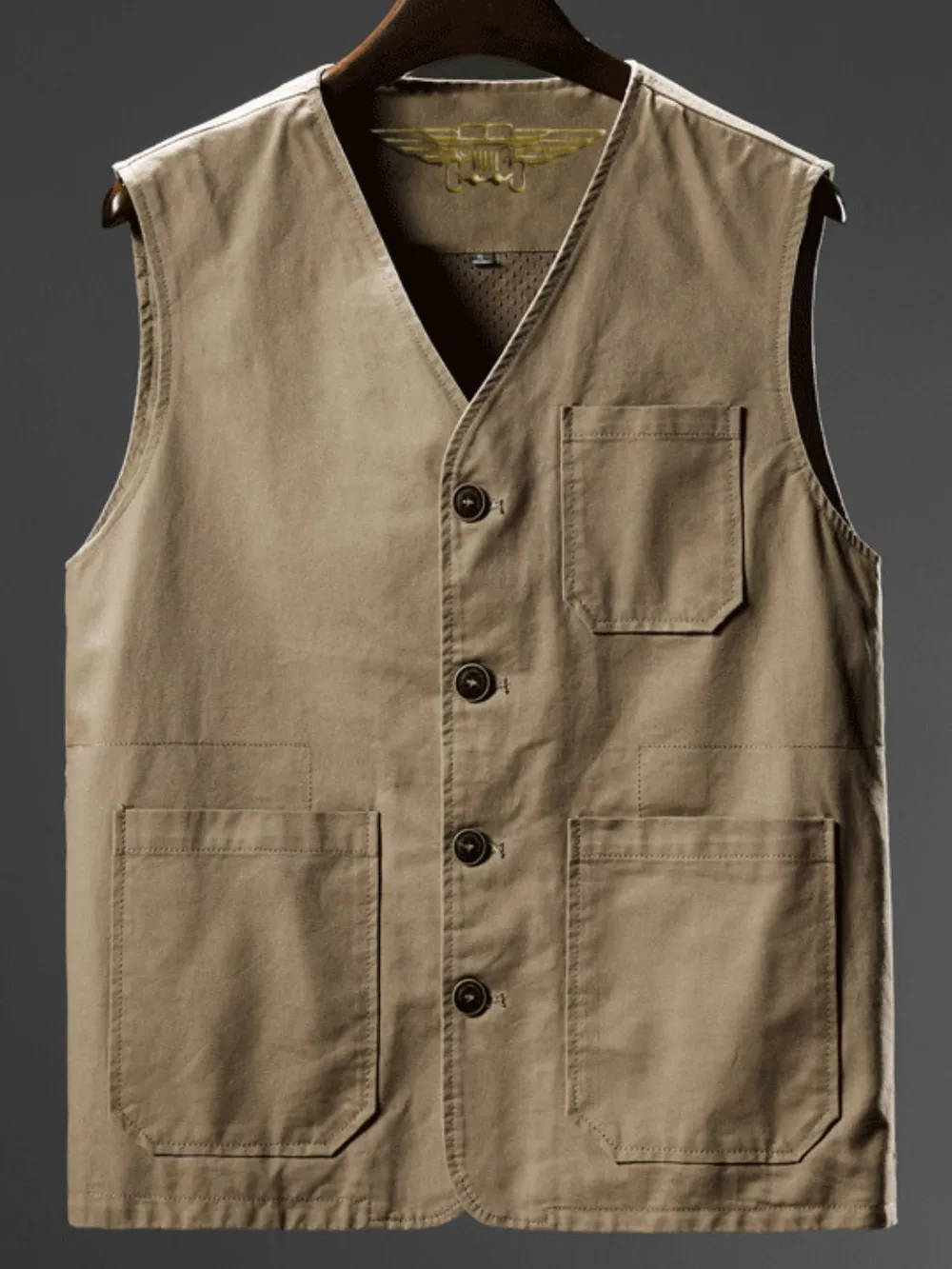 Men's Plus Size Button Up Vest, image 2