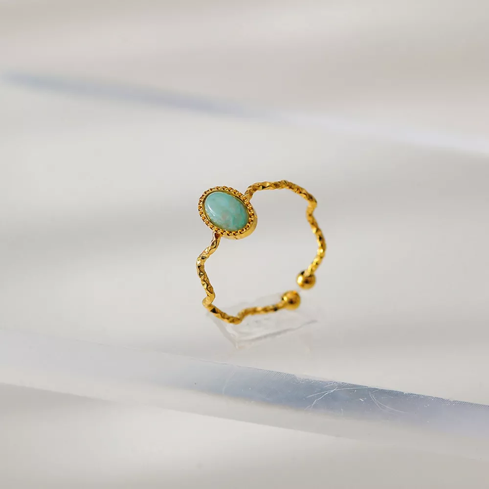 18K Gold-Plated Wave Open Ring, image 8