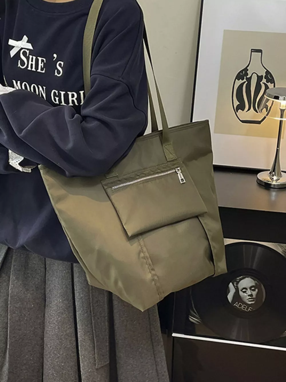 Casual Lightweight Nylon Shoulder Bag, image 4
