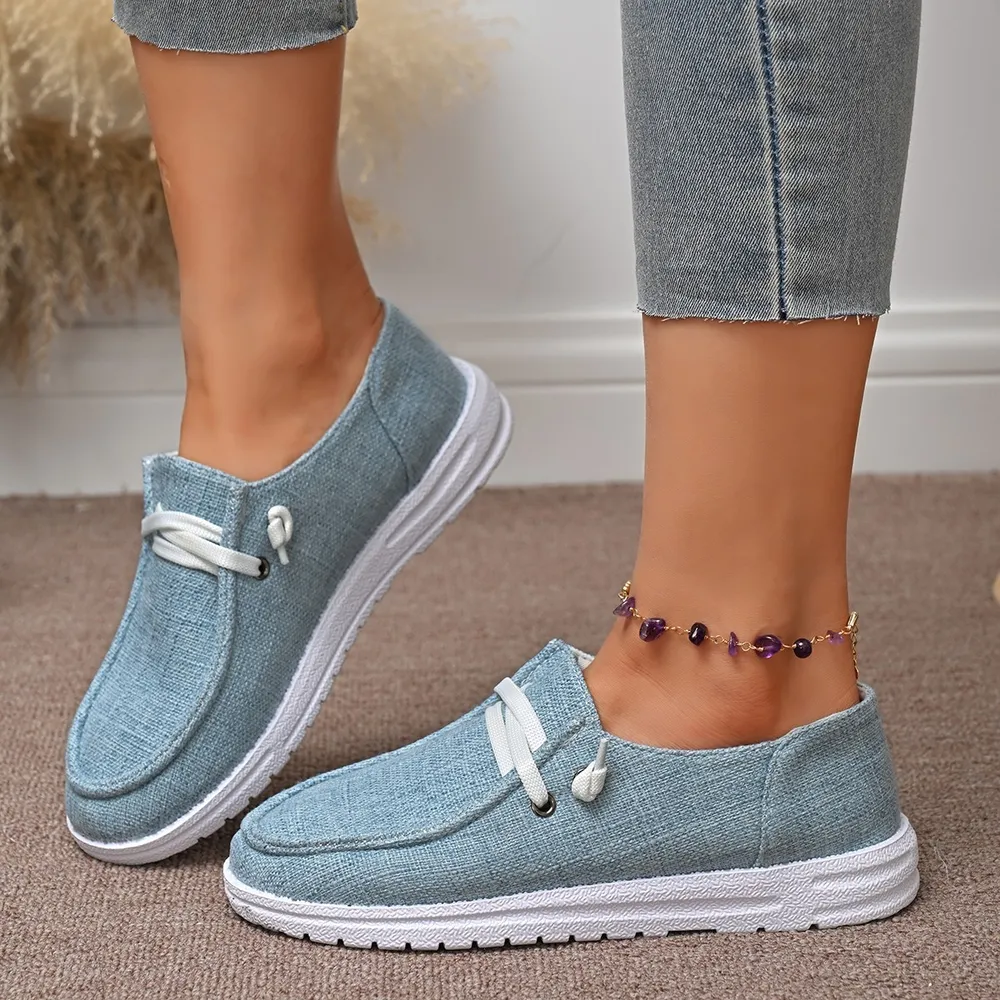 Round Toe Canvas Slip-Ons, image 2