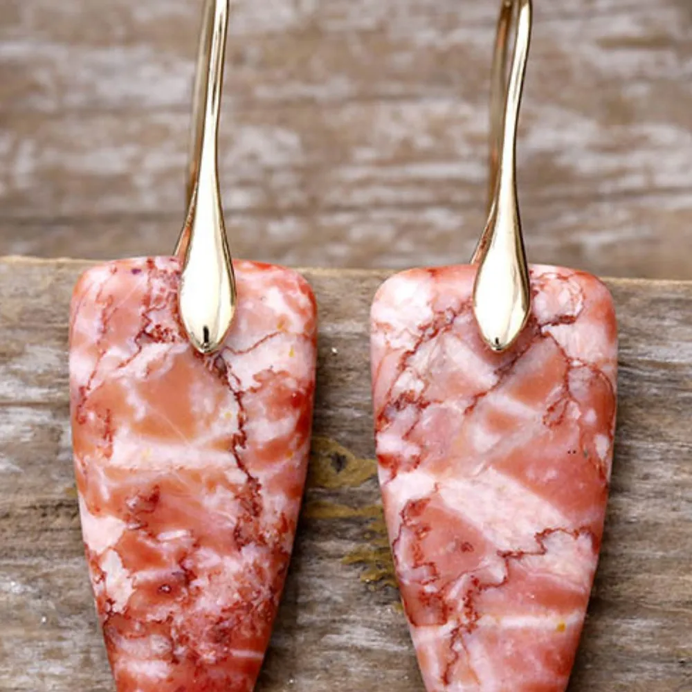 Natural Stone Geometric Shape Earrings, image 5