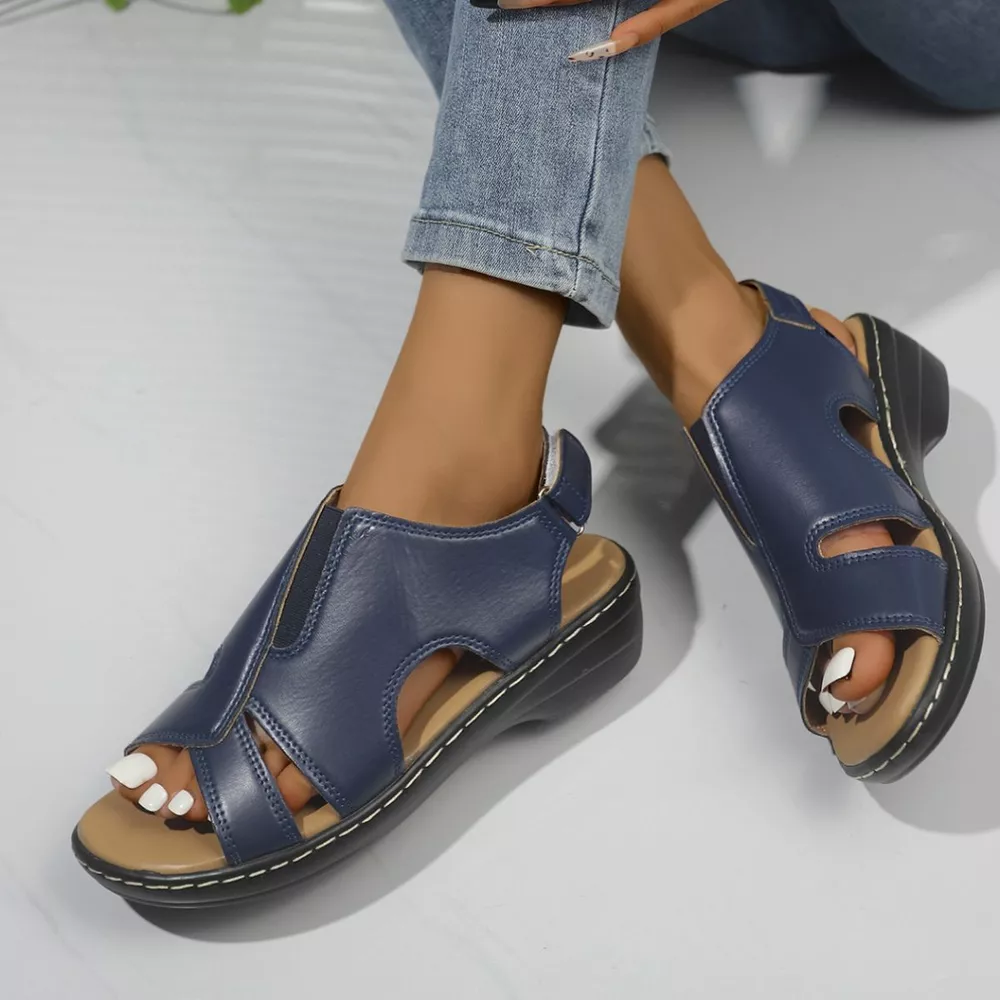 Peep Toe Wedge Sandals, image 8