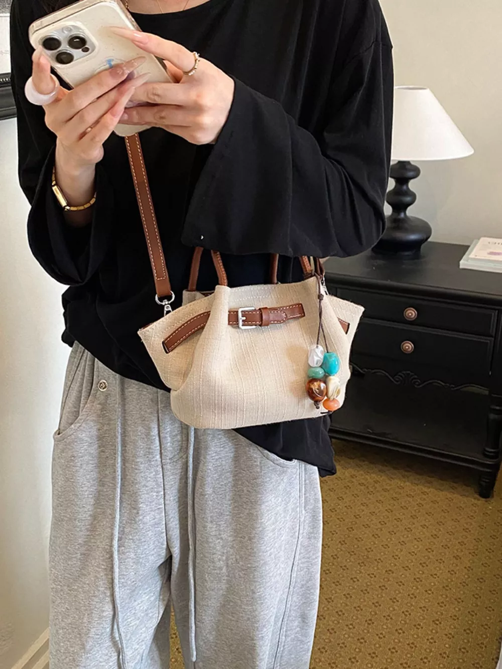Buckle Decor Crossbody Bag, image 5