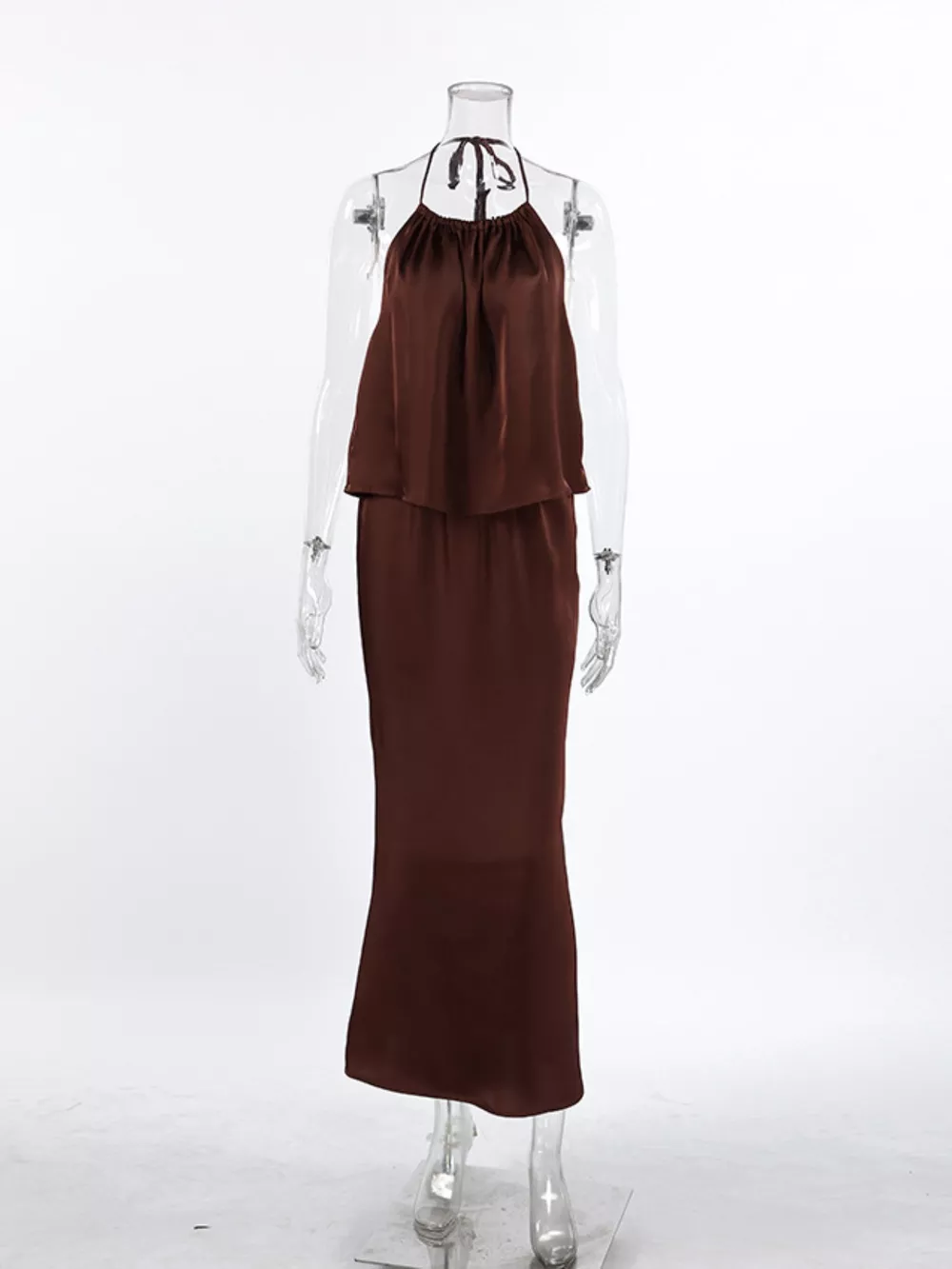 Backless Halter Neck Maxi Dress, image 5