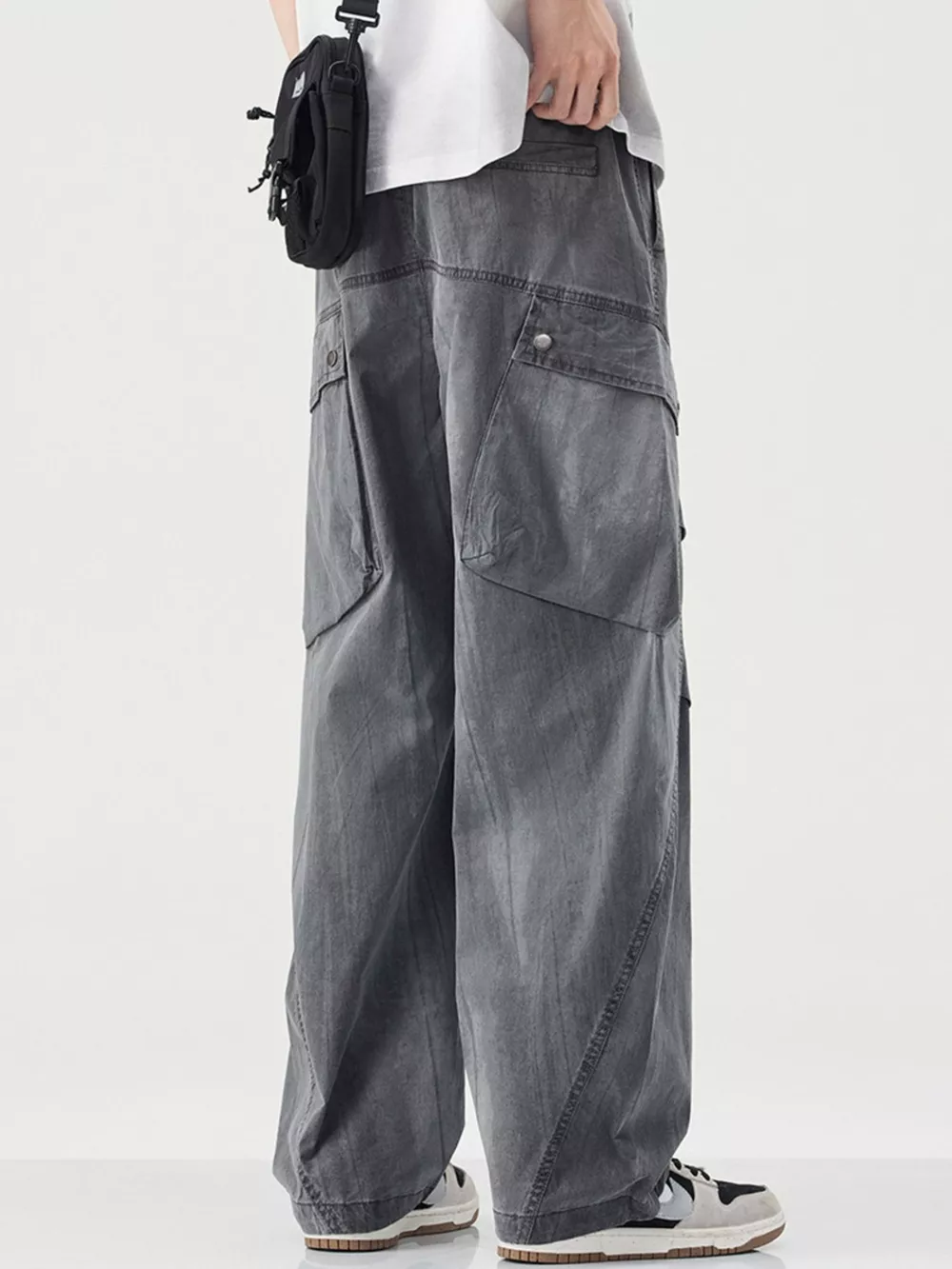 Men's Wide Leg Drawstring Pants, image 4