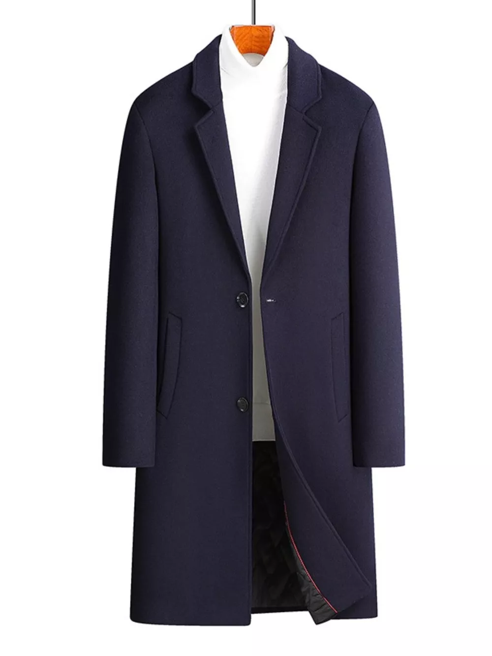 Men's Plus Size Classic Button Up Overcoat, image 5