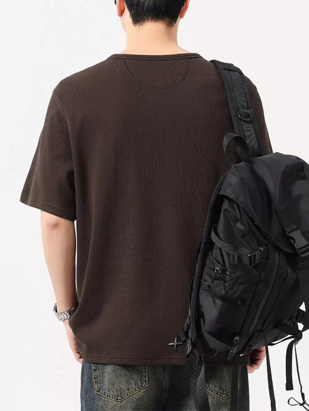 Men's Plus Size Round Neck Short Sleeve T-Shirt, image 2