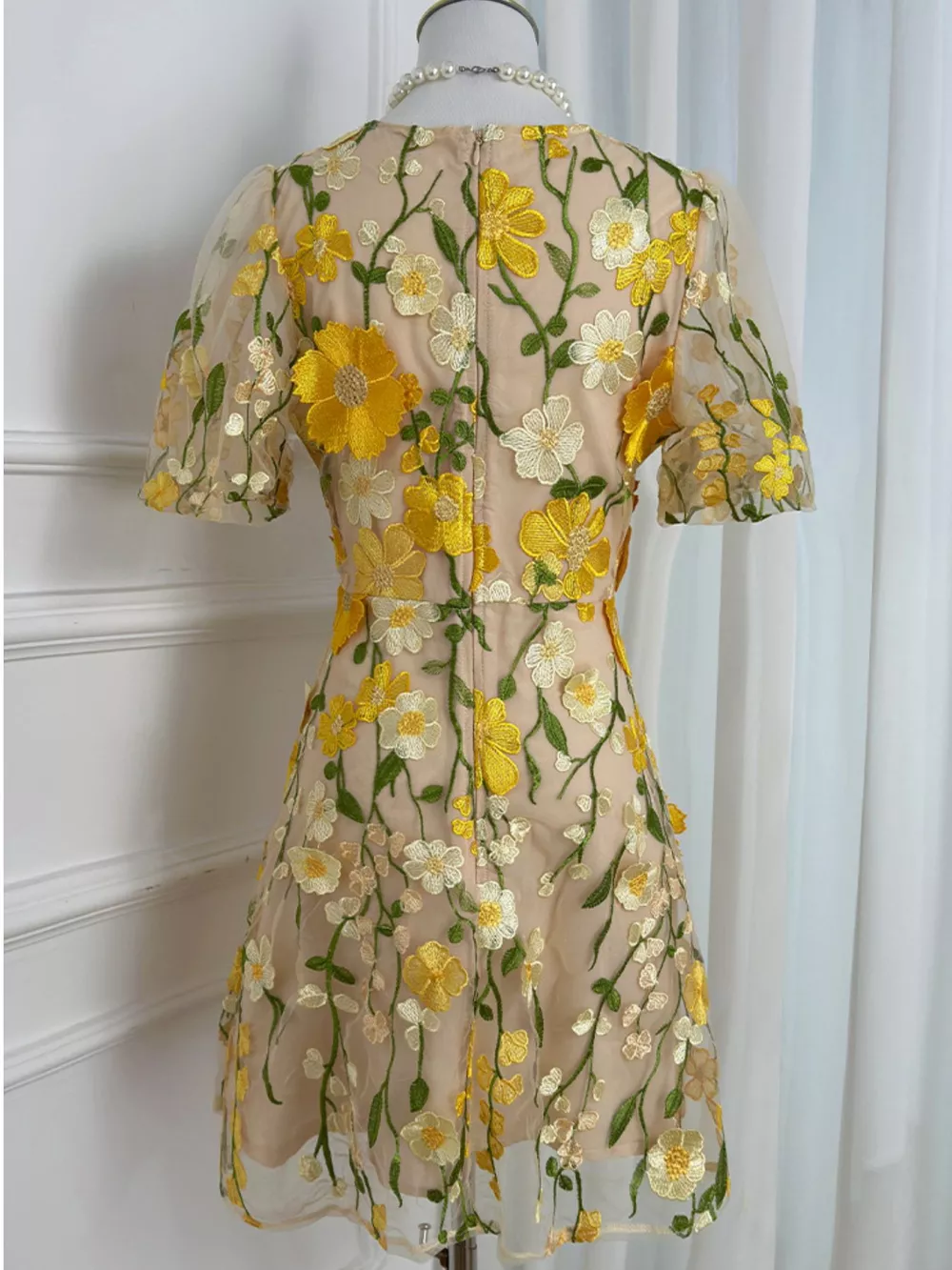 Plus Size Embroidered Floral V-Neck Mini Dress, image 24