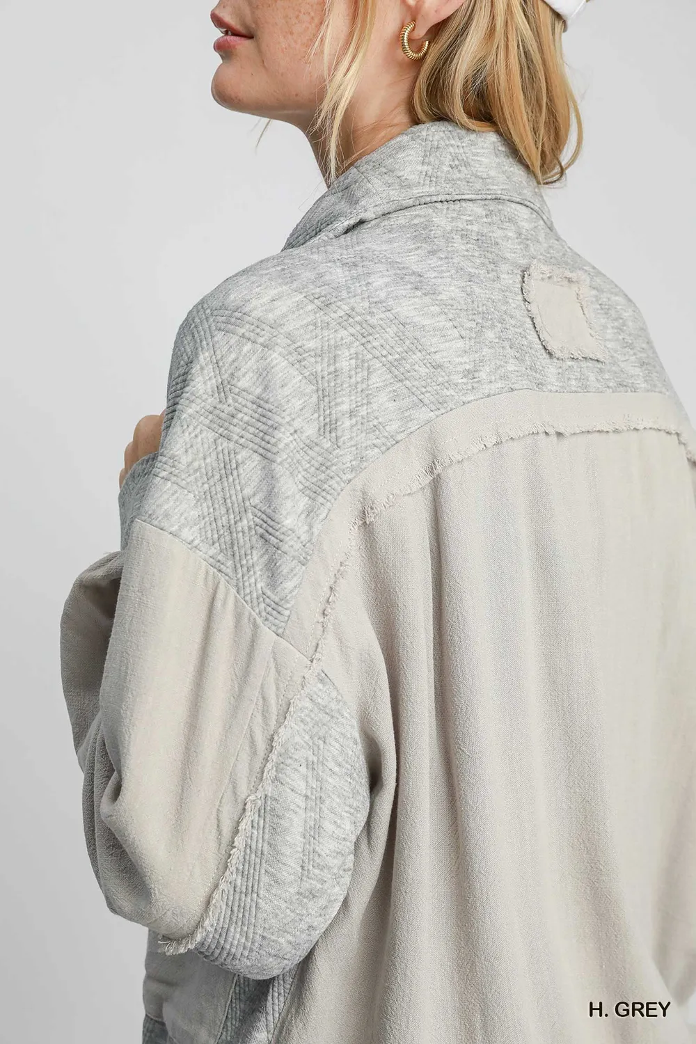 Two-Way Jacquard Zip-Up Jacket, image 5