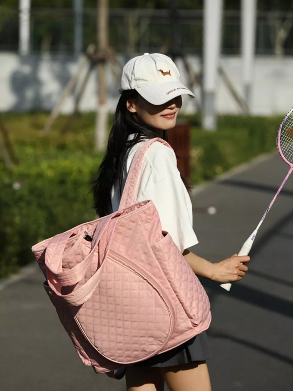 Quilted Racket Backpack Bag, image 3