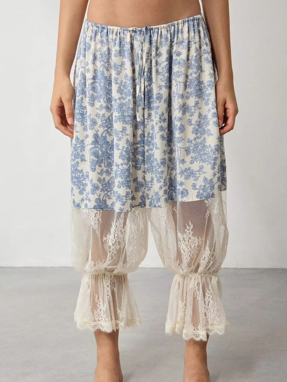 Floral Lace Patchwork Pants, image 3
