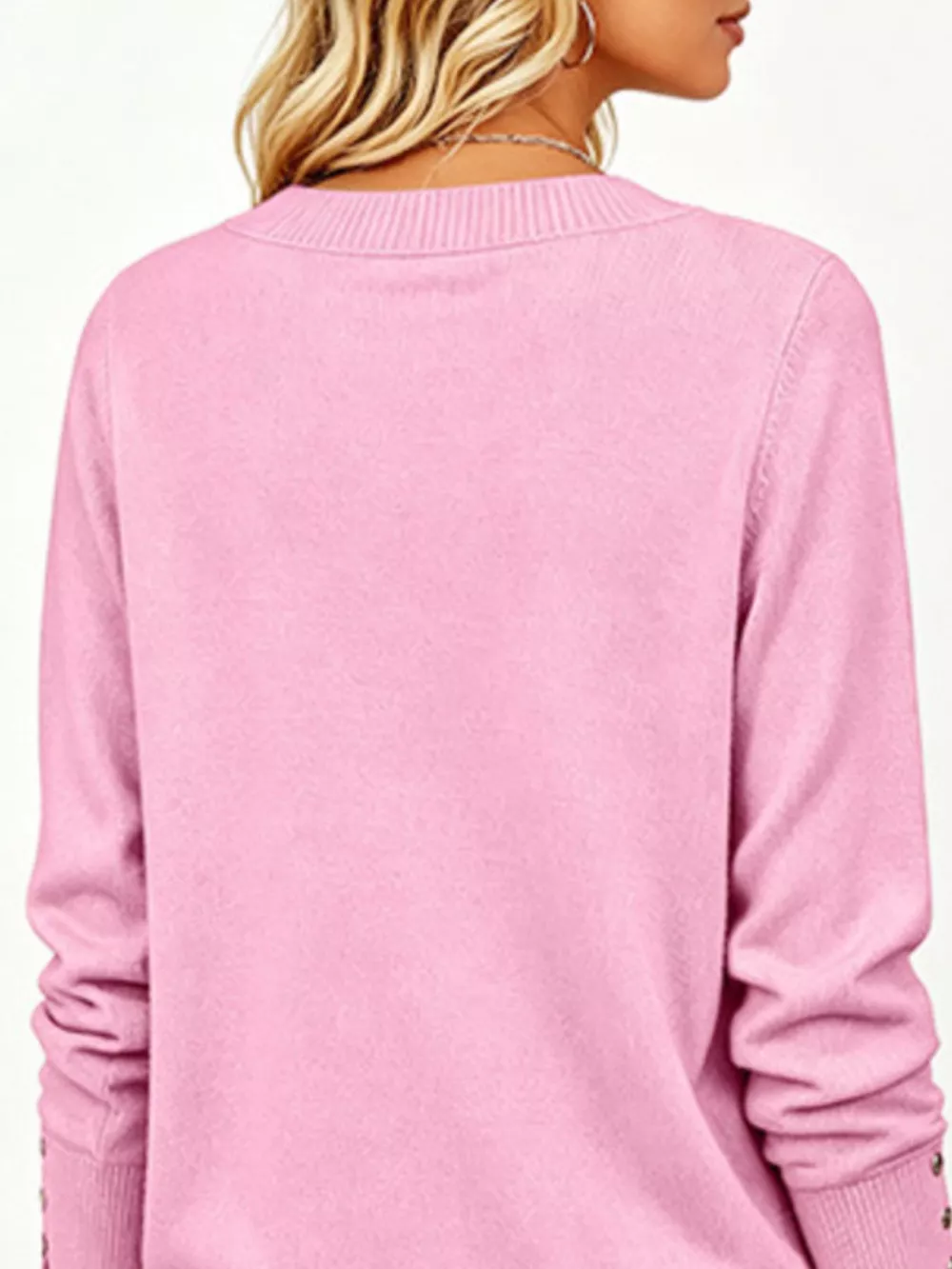 V-Neck Long Sleeve Sweater w, image 4