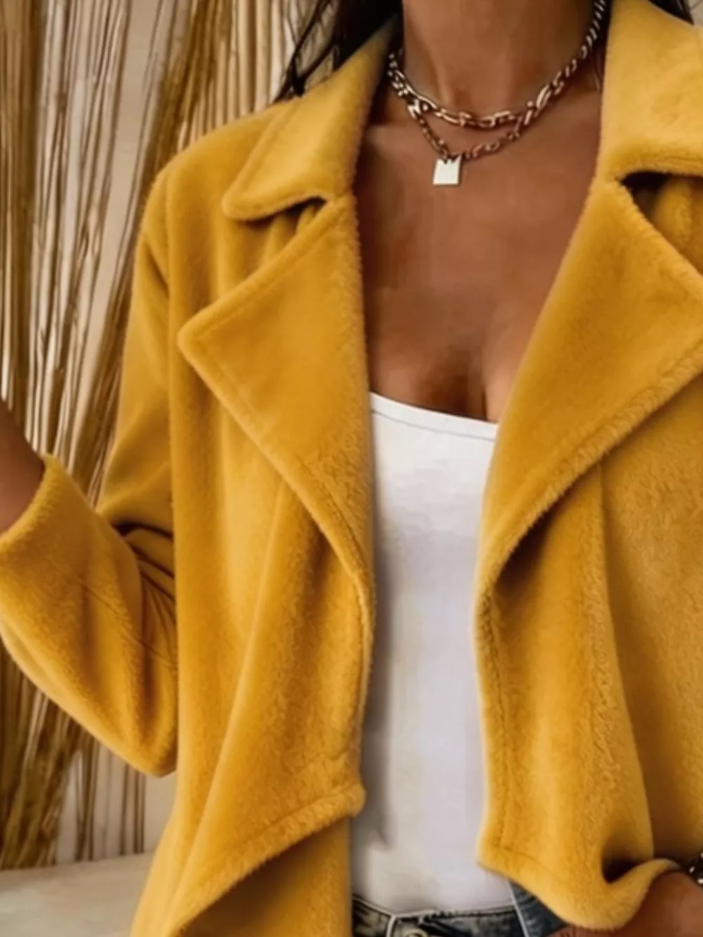 Full Size Fleece Waterfall Collar Outerwear Plus Size, image 12