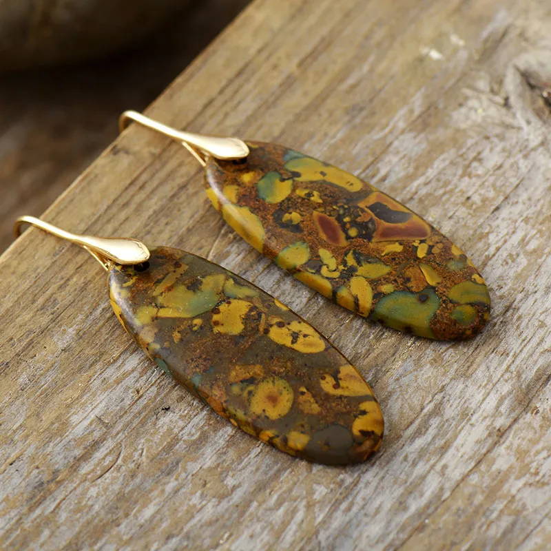 Natural Stone Copper Dangle Earrings, image 2