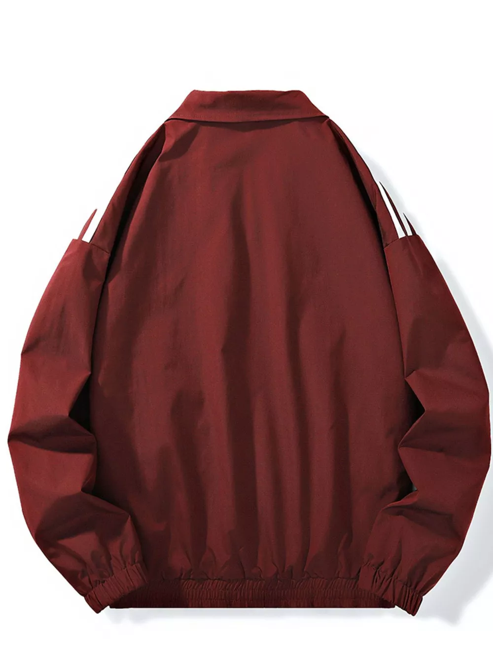 Men's Plus Size Striped Zip Up Jacket, image 2