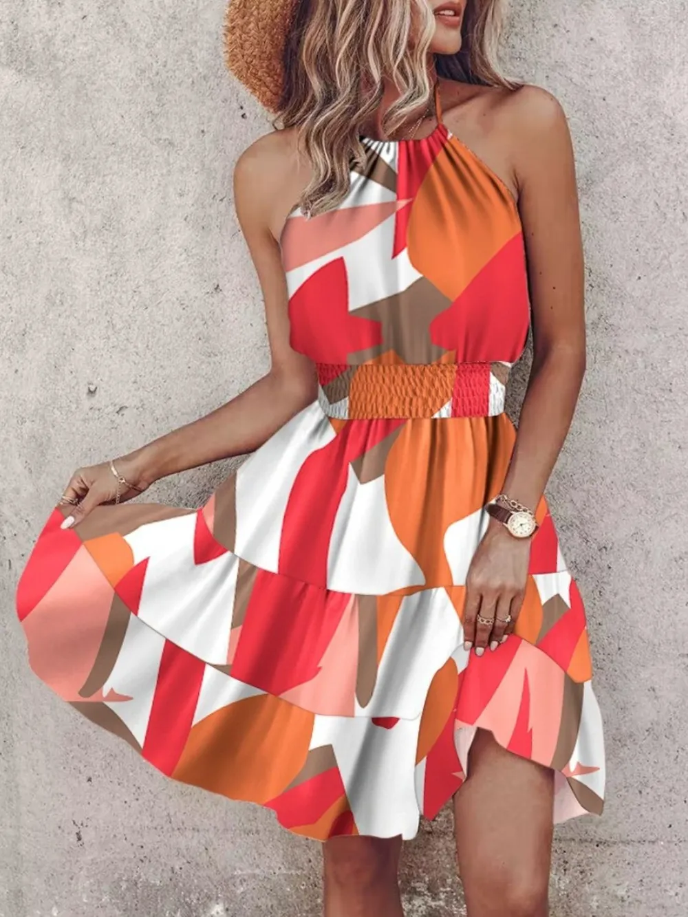Paisley Print Halter Neck Mini Dress, image 2