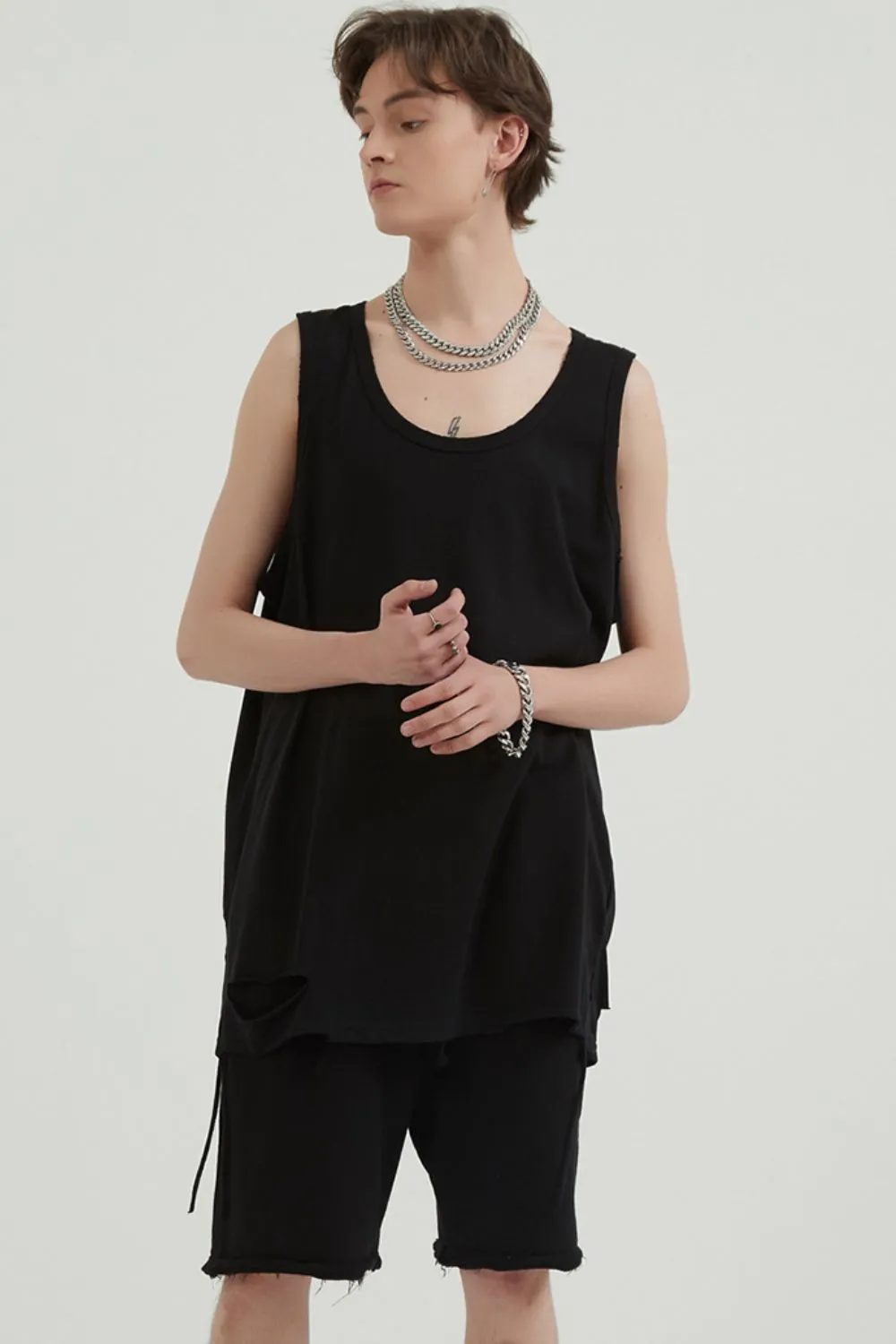 Men's Round Neck Wide Strap Tank
