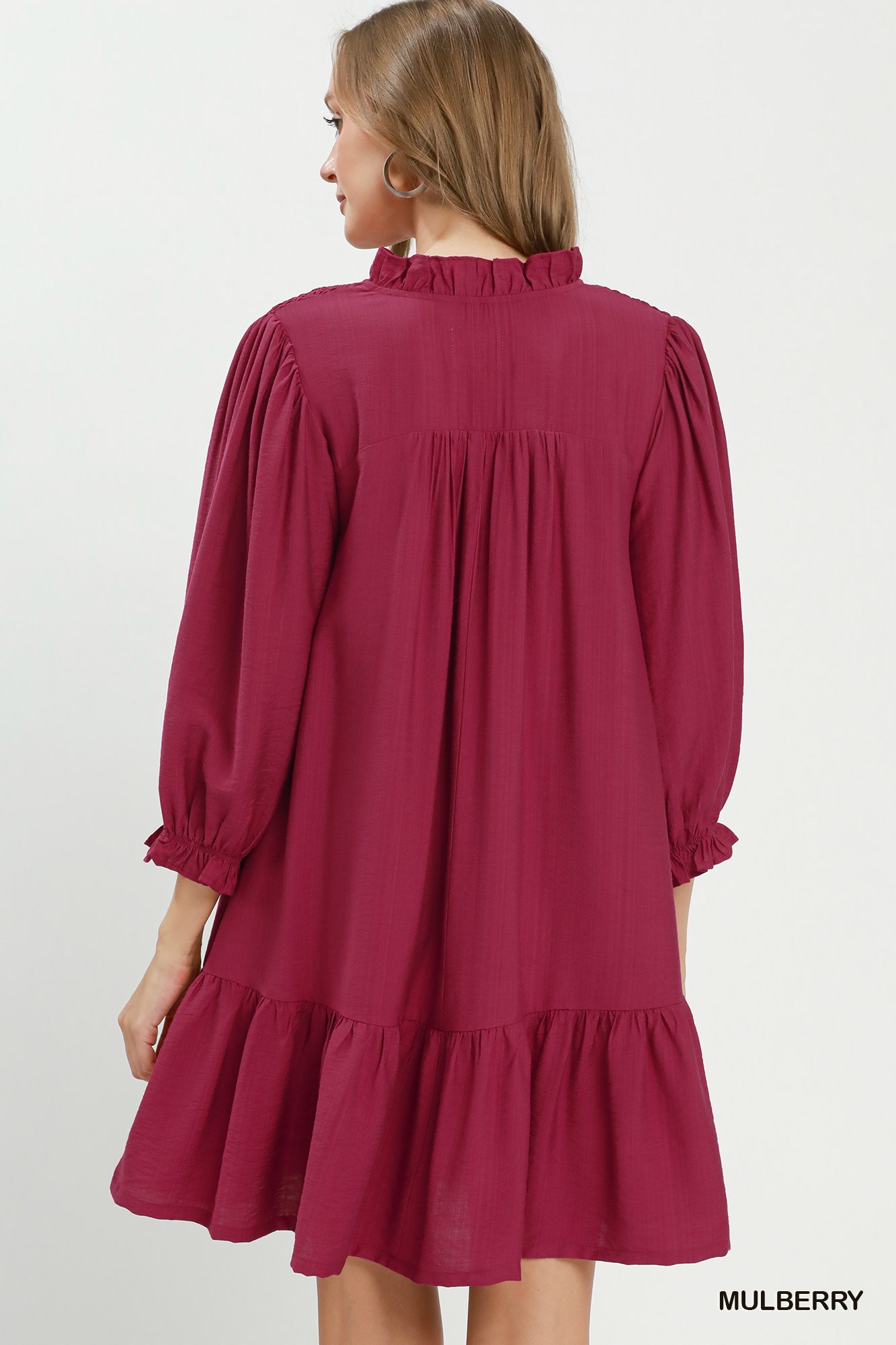 Smocked Ruffle Detail Tiered Mini Dress, image 3