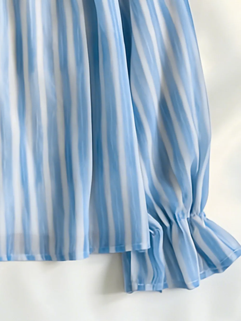 Striped Flounce Sleeve Blouse, image 3