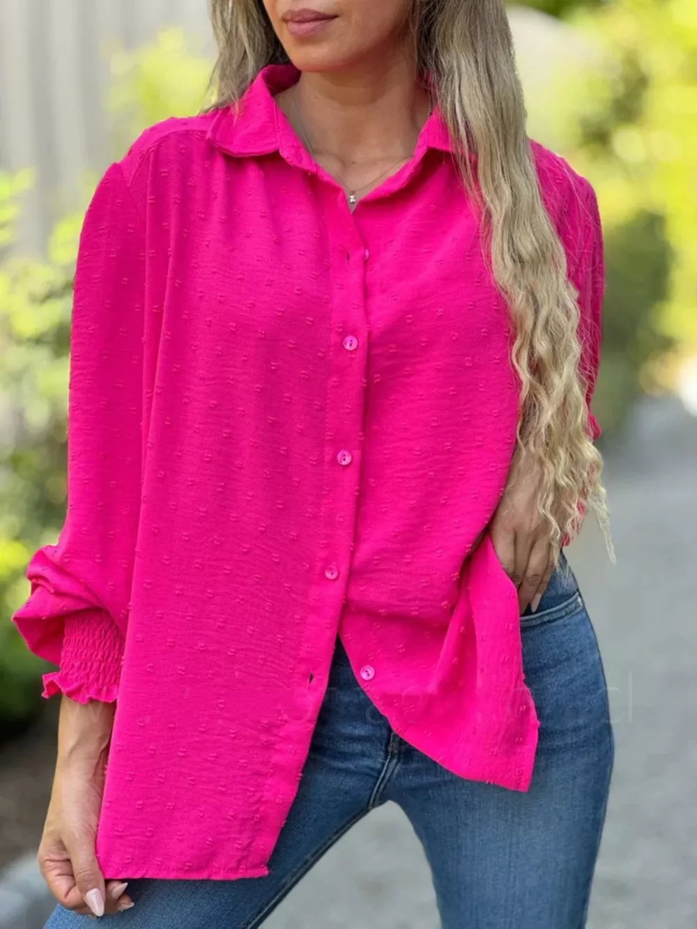 Swiss Dot Button Down Shirt, image 6