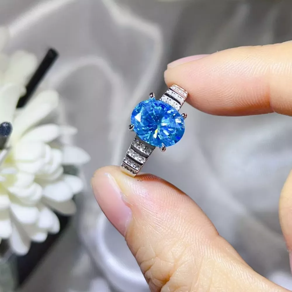 3 Carat Moissanite Oval 925 Sterling Silver Ring, image 5