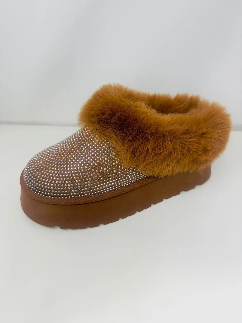 Embellished Faux Fur Platform Booties, image 3