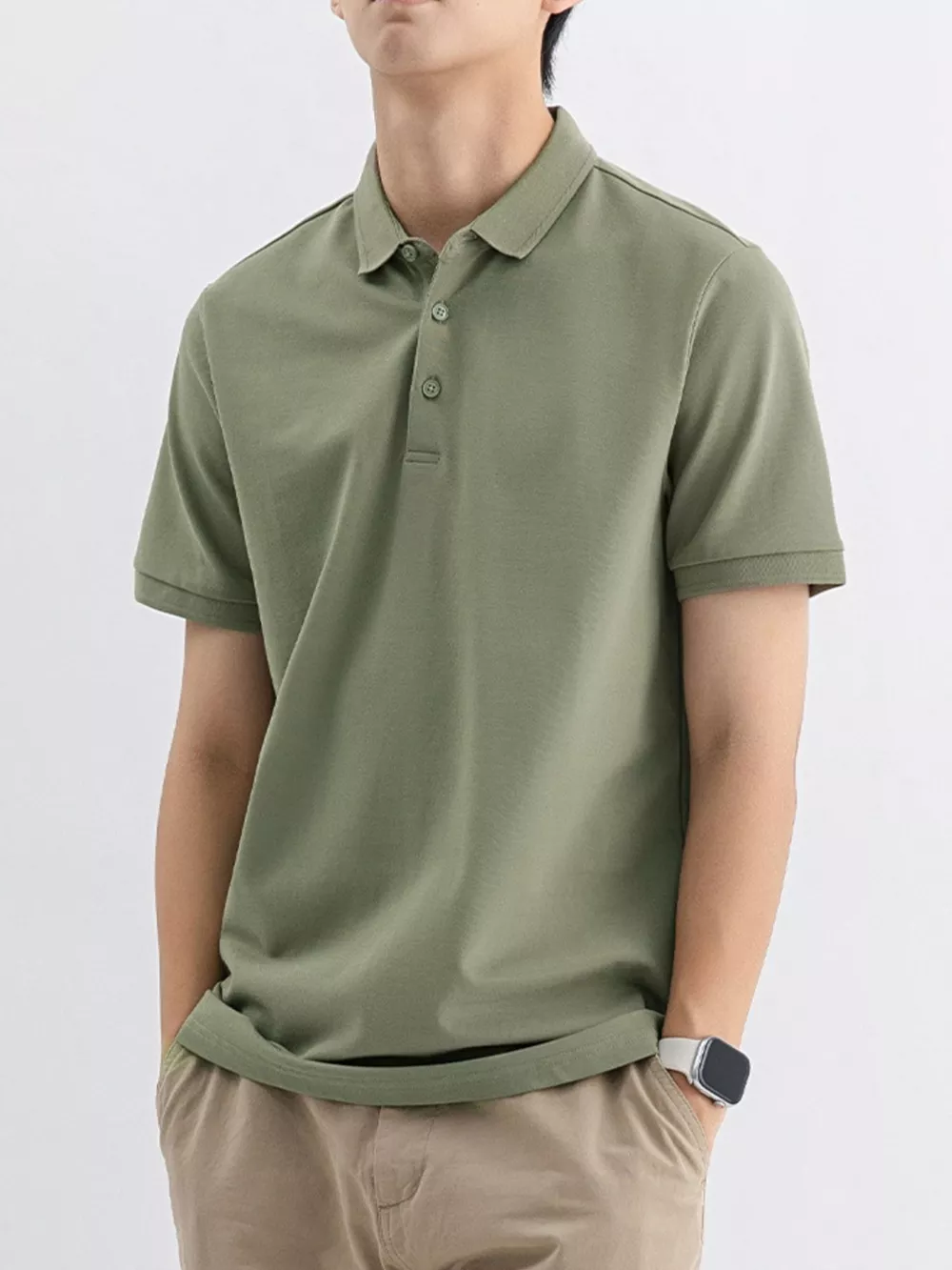 Men's Plus Size Solid Color Short Sleeve Polo