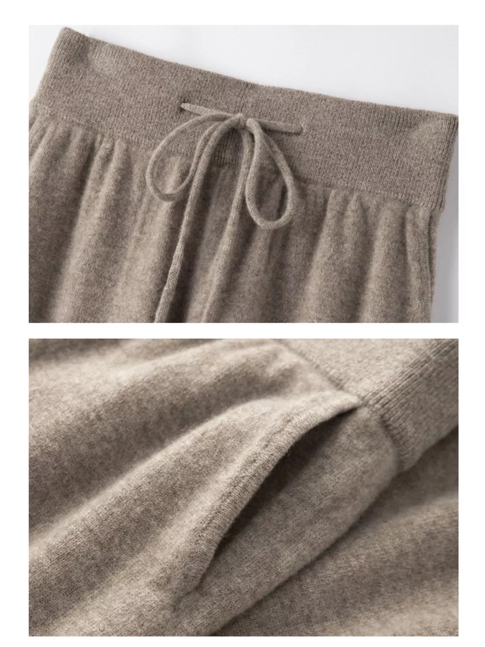 High-Waisted Drawstring Wool Sweater Pants, image 6
