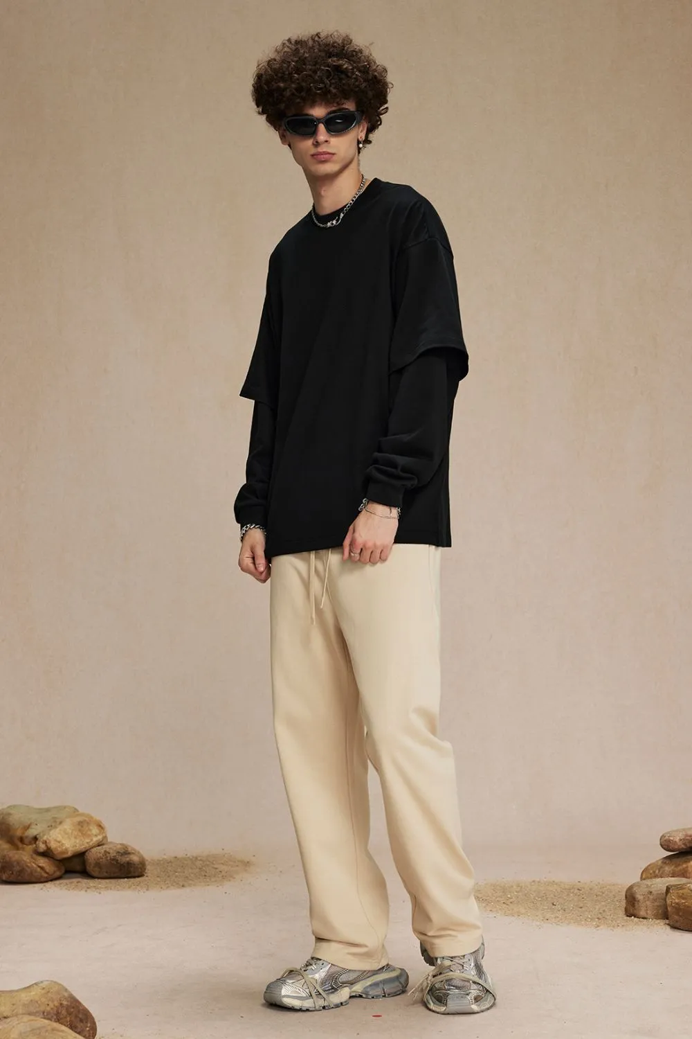 Men's Round Neck Long Sleeve T-Shirt, image 4