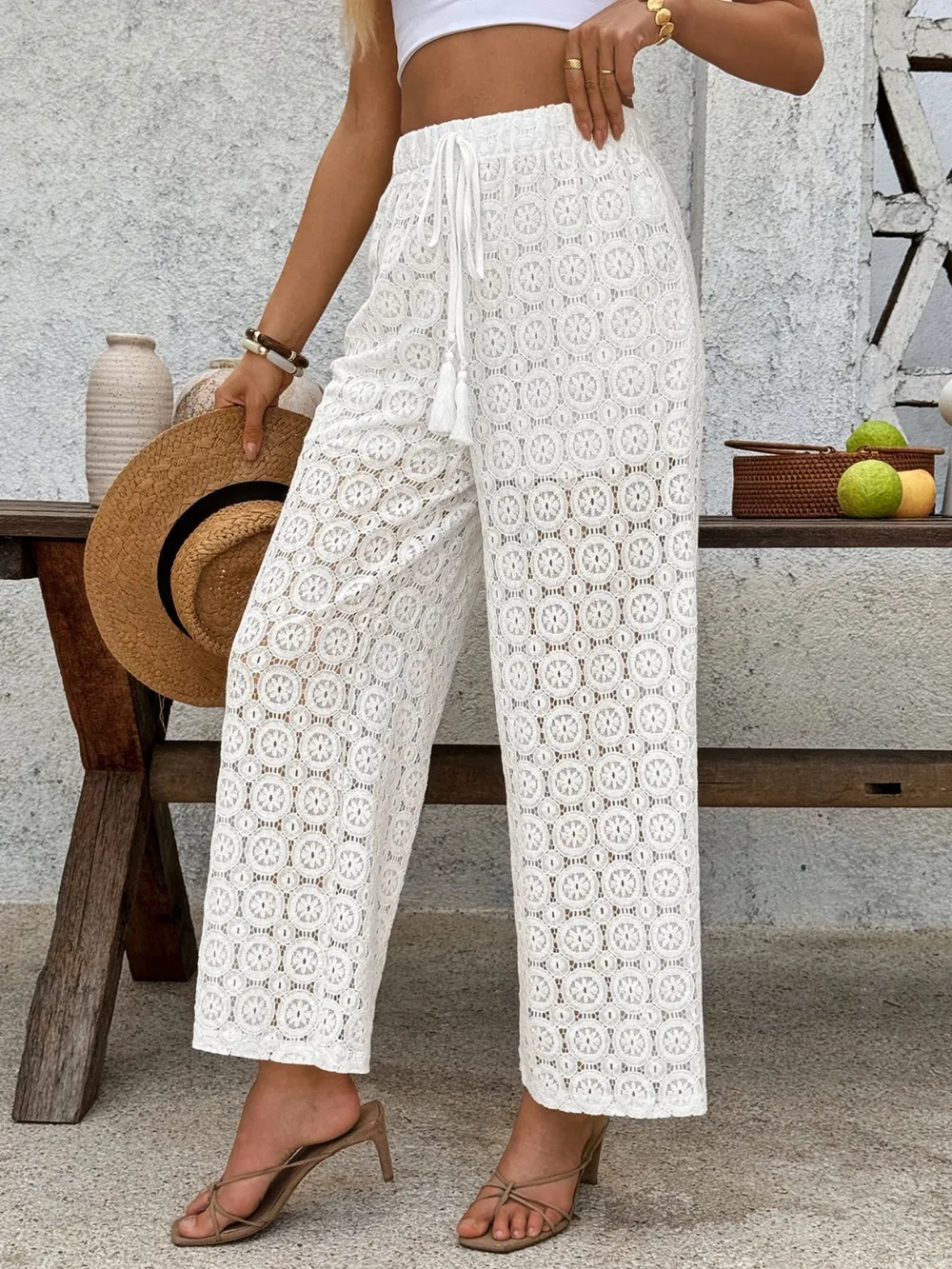 Lace Wide Leg Pants, image 2